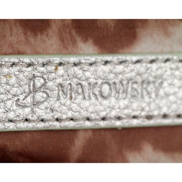 ROOMY B. Makowsky ANTIQUE GOLD GENUINE LEATHER TOTE SHOULDER BAG HANDBAG PURSE - Picture 11 of 16